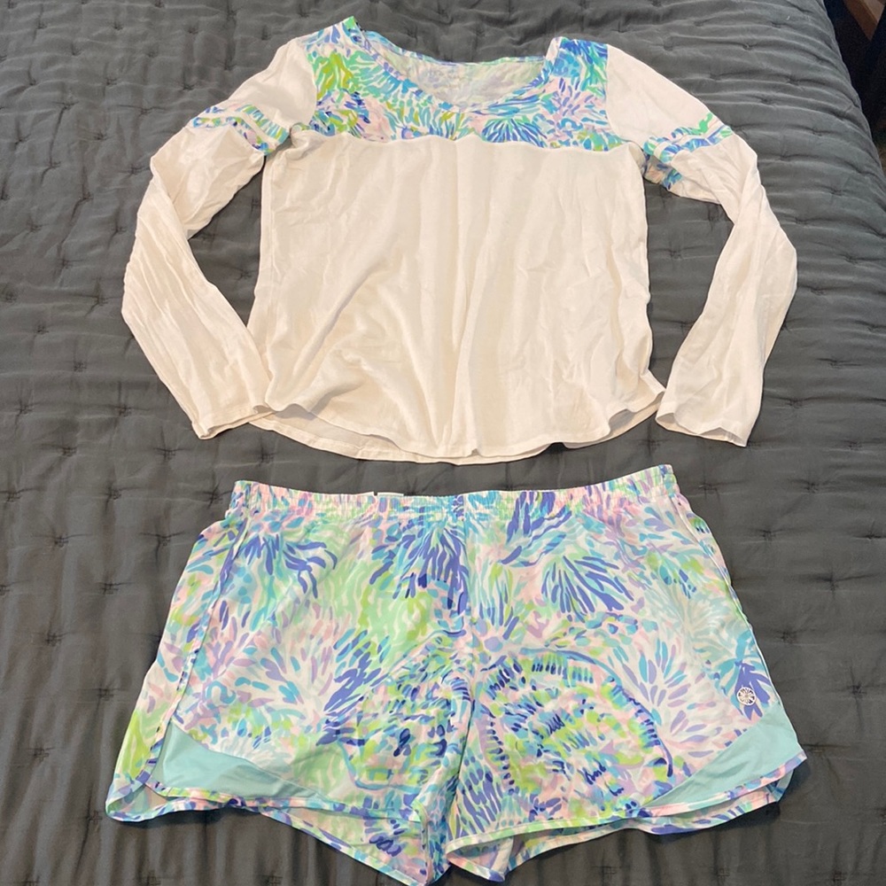 Lilly Pulitzer Luxletic shorts and long sleeve